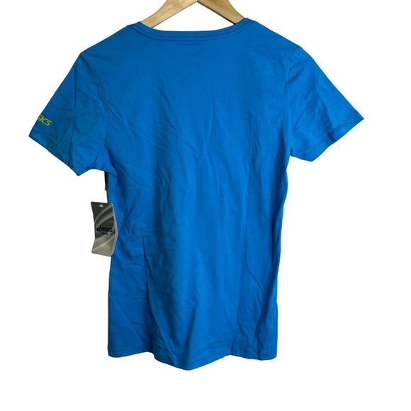 NEW Asics Womens‎ T-Shirt Tee Size Small Blue Teal Run Run Run Athletic - Picture 6 of 8